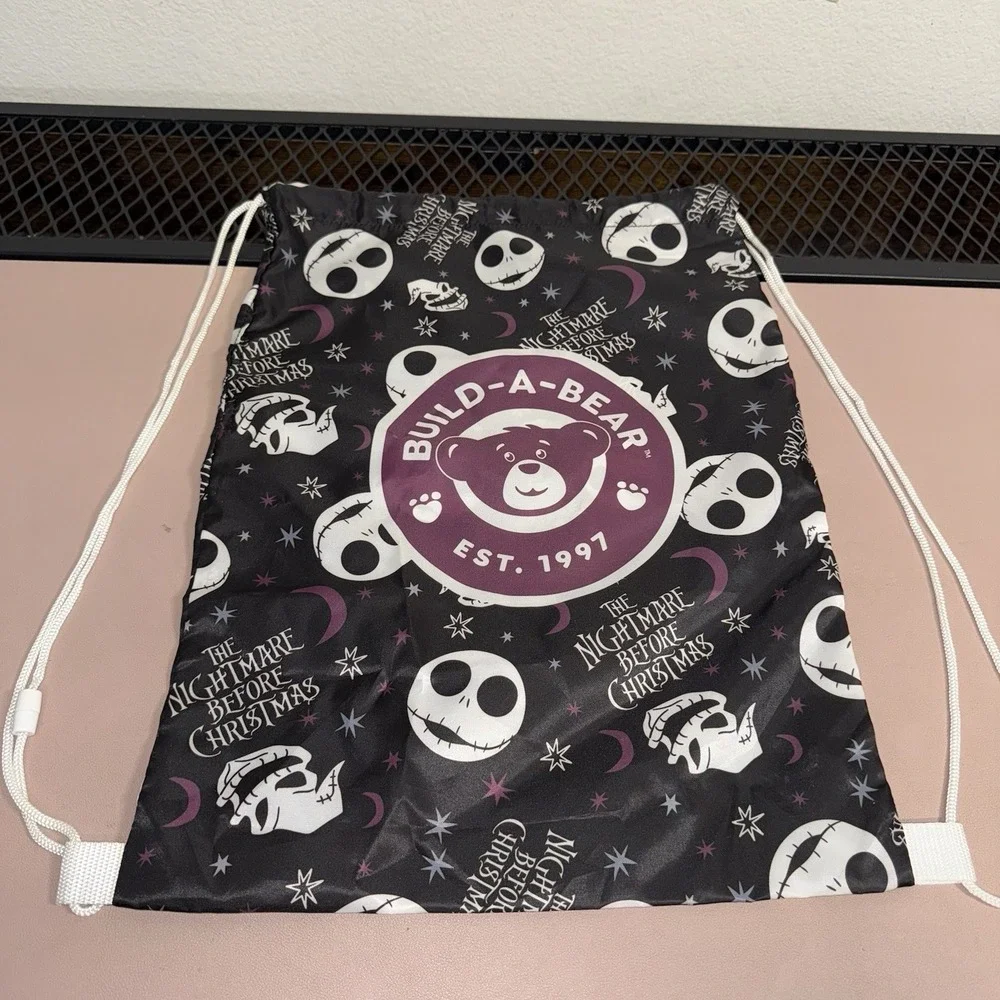 Build-A-Bear Nightmare Before Christmas Drawstring Backpack Jack Skellington Bag